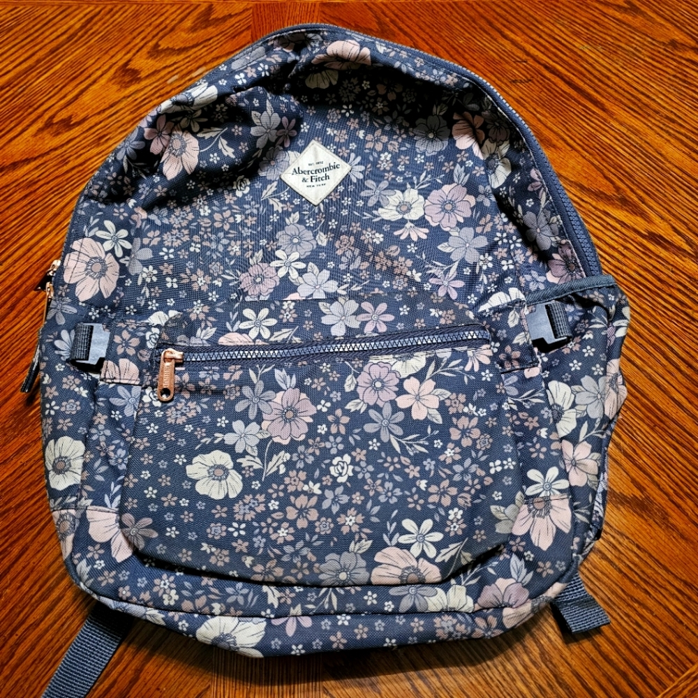 Abercrombie Kids Gray Floral Backpack